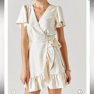 Heather Satin Wrap Mini Dress